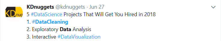 Some insightful tweets about data cleaning/wrangling.
